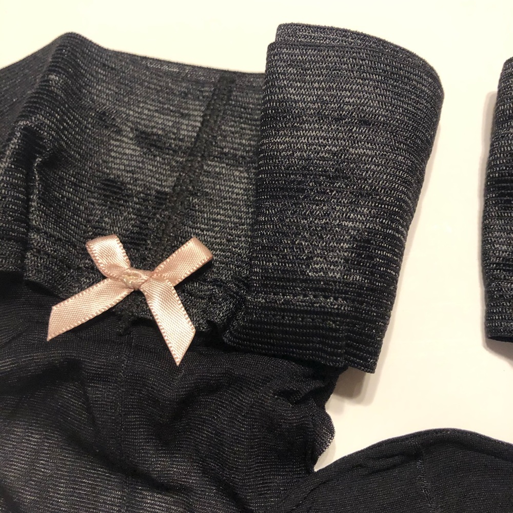 NWT H&M Black w/ Pink Bows Stay Ups Stockings - Picture 7 of 8